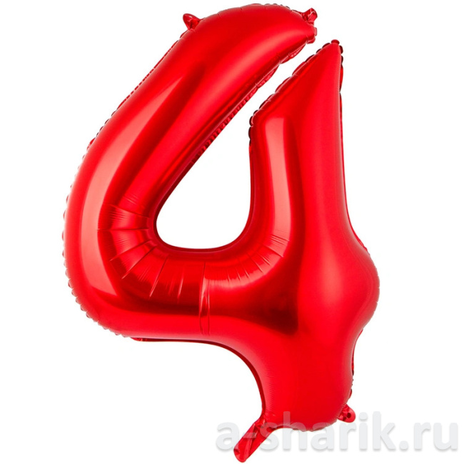 Шар-цифра из фольги Красная