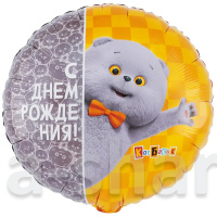 Фольгированный круглый шар Кот Басик