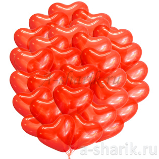 Красные шары сердца 100 шт.