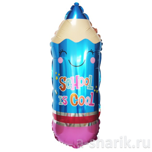 Фольгированный шар «Карандаш школьный» голубой