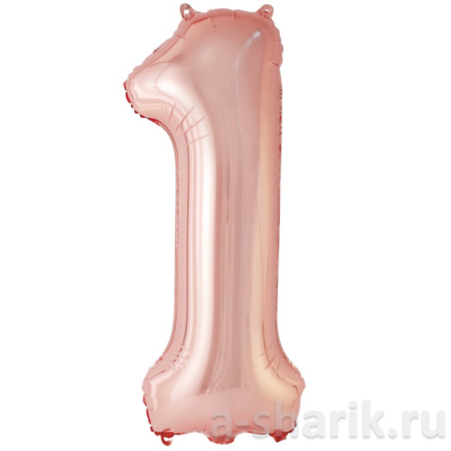 Шар-цифра из фольги Розовое золото