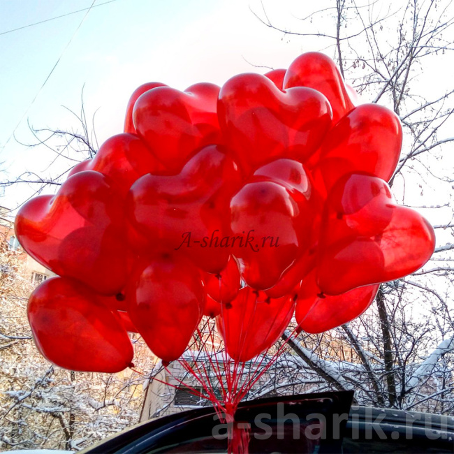 Латексные шары Красное сердце