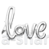 Прописные буквы Love, шар серебро