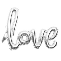 Прописные буквы Love, шар серебро