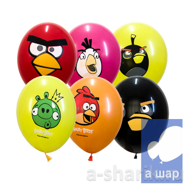 Воздушные шары "Латексные шары Angry Birds, Ассорти" - фото