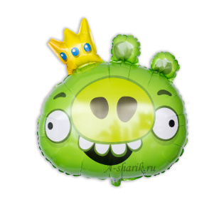 картинка Фольгированный шар Angry Birds “Король свиней Леонард” магазин Одежда+ являющийся официальным дистрибьютором в России 