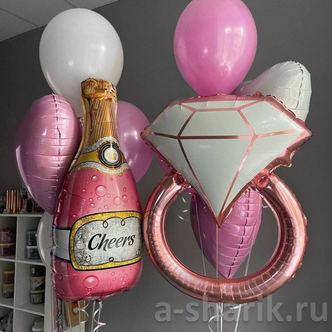 Воздушные шары "Красивые шарики для девичника, розовые" - фото