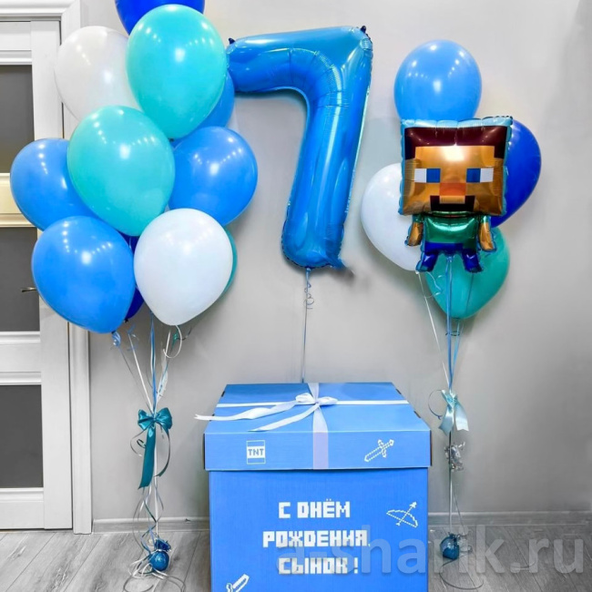 Воздушные шары "Композиция из шаров Майнкрафт" - фото
