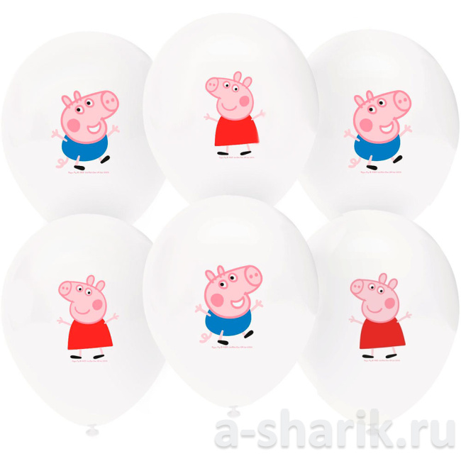 Воздушные шары "Шар латексный Свинка Пеппа и Джордж" - фото