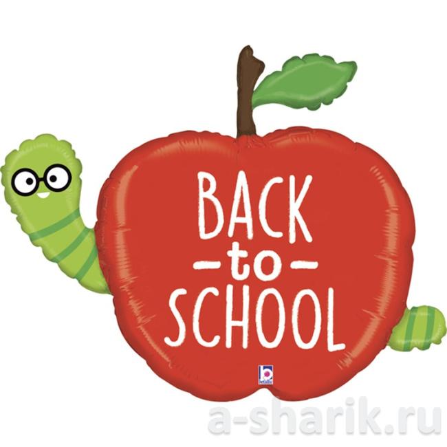 Воздушные шары "Фольгированный шар - яблоко Вack to school" - фото