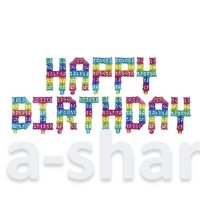 Разноцветная надпись из шаров Happy Birthday
