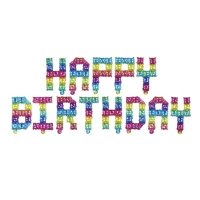 Разноцветная надпись из шаров Happy Birthday