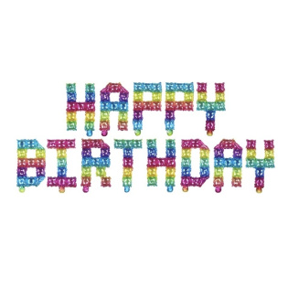 картинка Разноцветная надпись из шаров "Happy Birthday" магазин Одежда+ являющийся официальным дистрибьютором в России 