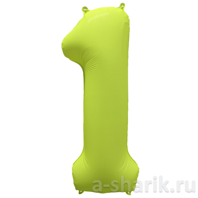 Шар-цифра из фольги Салатовая неоновая