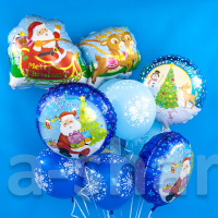 Воздушные шары с гелием на новогодние праздники Merry Christmas