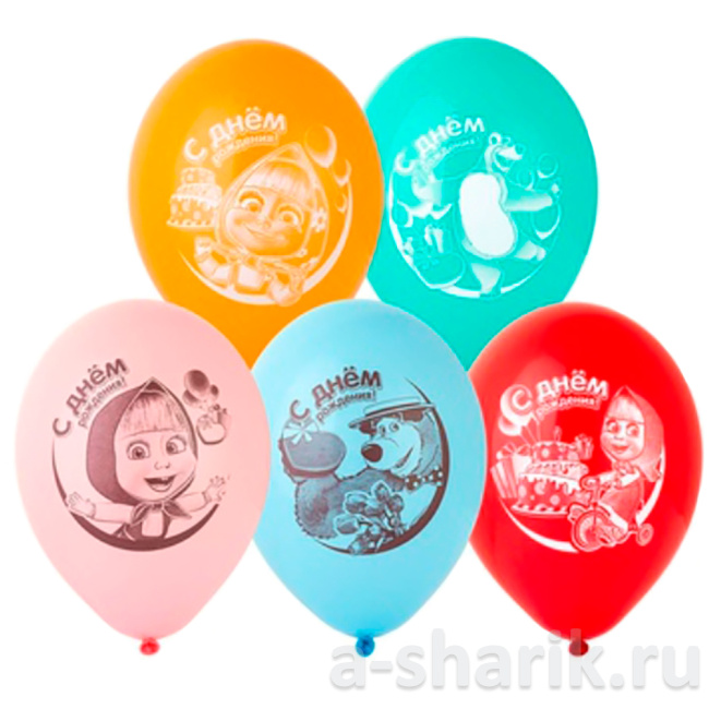 Воздушные шары "Шар латексный Маша и Медведь" - фото