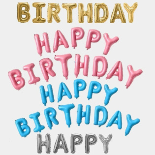 Фольгированная надпись "Happy Birthday"