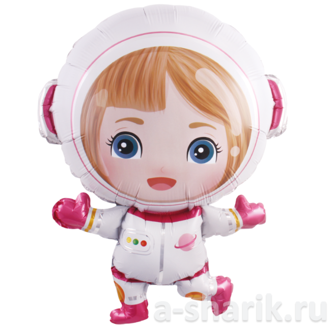 Воздушные шары "Шар Девочка-космотавт в розовом костюме" - фото