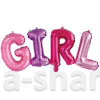 Шарик буква Фольгированная надпись Girl, металлик