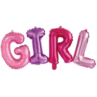 Шарик буква Фольгированная надпись Girl, металлик