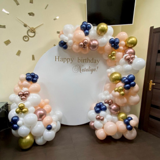 картинка Оформление шарами фотозоны "Happy Birthday" магазин Одежда+ являющийся официальным дистрибьютором в России 