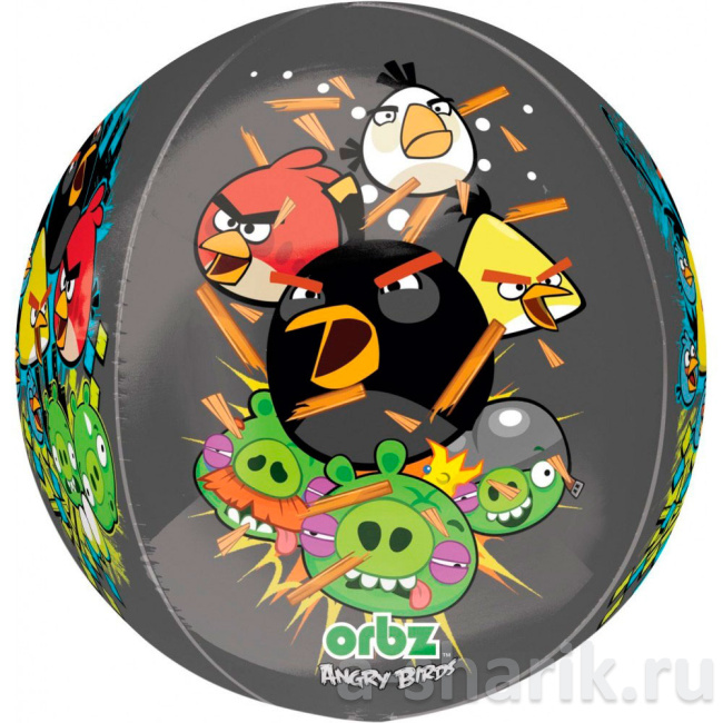 Воздушные шары "Воздушный шар 3D сфера Angry Birds" - фото