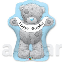 Фольгированный шар Мишка Happy birthday, 91 см