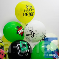 Шар латексный Пиксели Minecraft