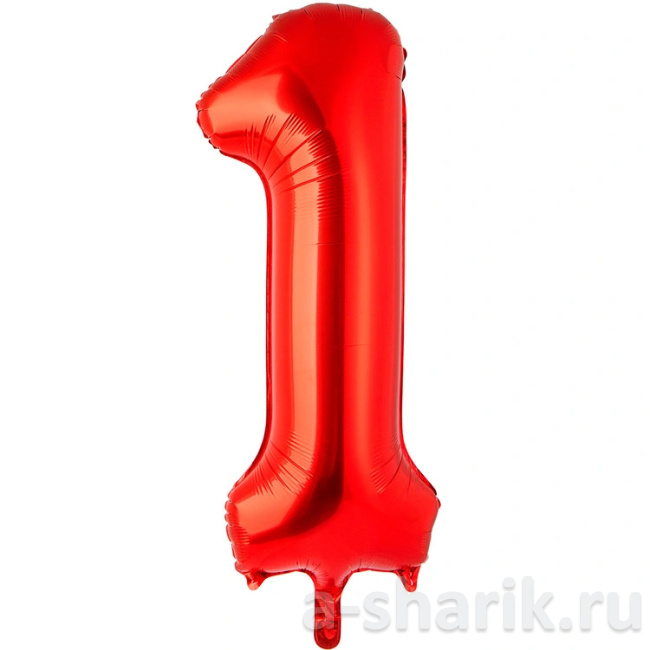 Шар-цифра из фольги Красная