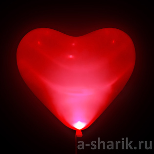 Светящееся шар сердце, красное
