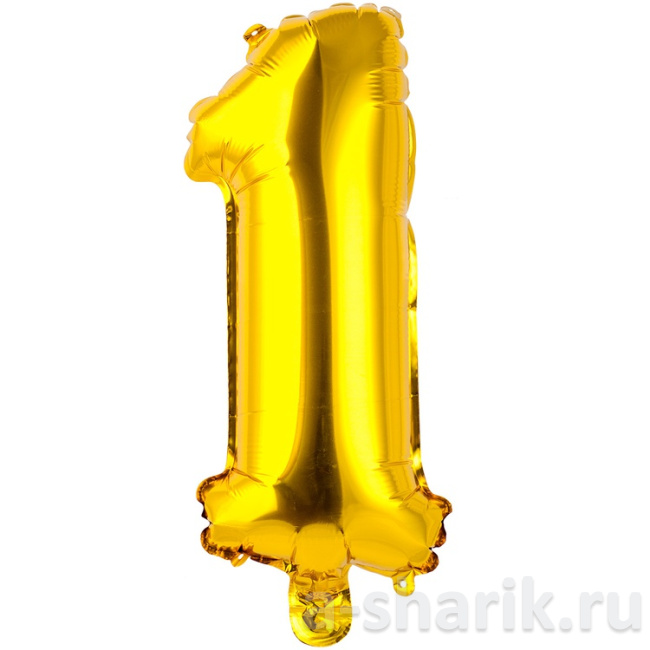 Шар-цифра из фольги Золотая