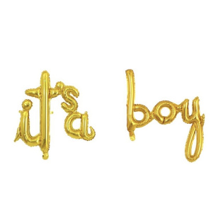 картинка Надпись из золотых шаров "It's a boy" магазин Одежда+ являющийся официальным дистрибьютором в России 