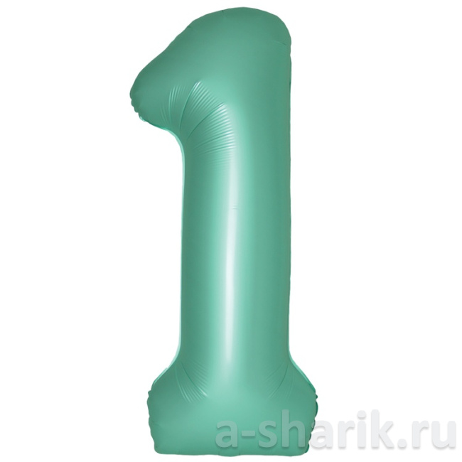 Шар-цифра из фольги Бирюза - Тиффани