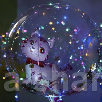 Мини-шар фигурный Розовая кошечка на палочке