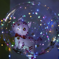 Мини-шар фигурный Розовая кошечка на палочке