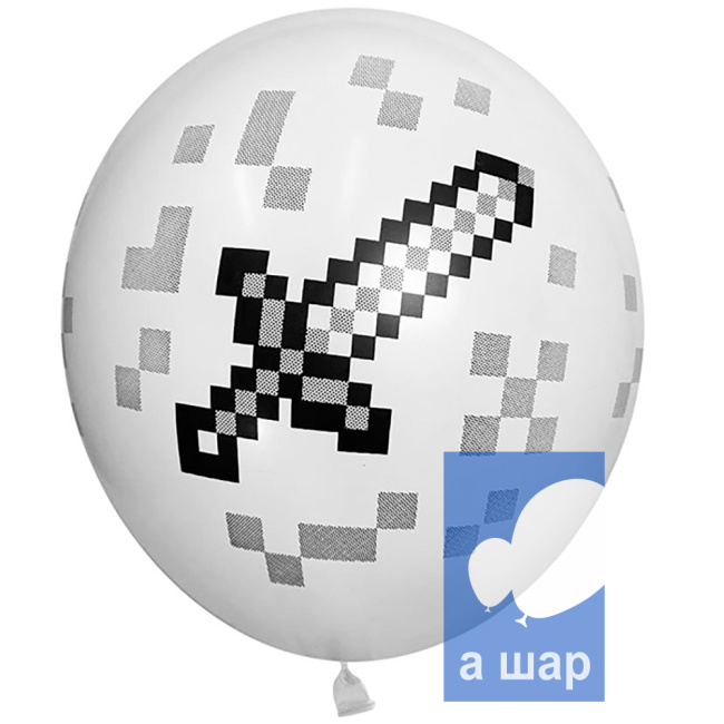 Шар латексный Пиксели Minecraft