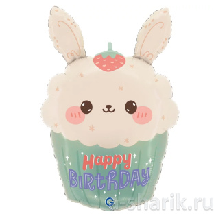 Фольгированный шар-фигура «Кексик с зайчиком