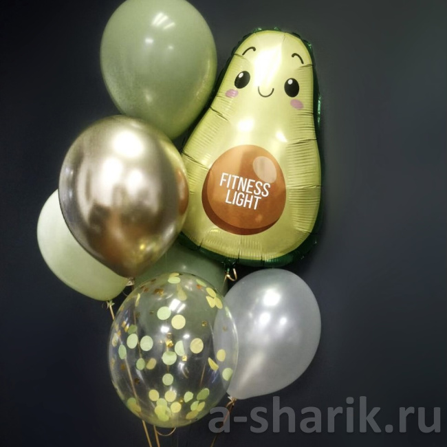 Воздушные шары "Связка шаров Весёлый авокадо" - фото