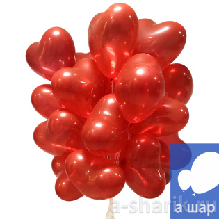 Шары 25 сердечек с гелием