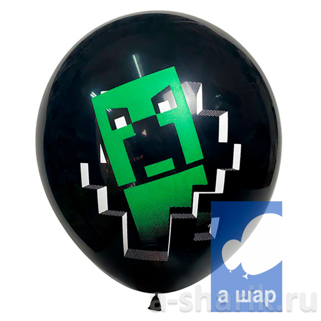 Шар латексный Пиксели Minecraft
