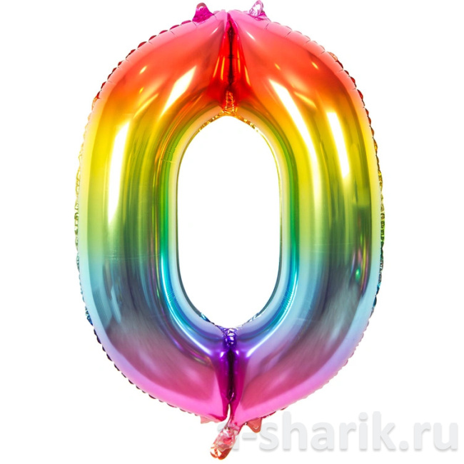 Шар-цифра из фольги Радужная