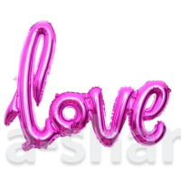 Прописные буквы Love цвета, шар фуксии