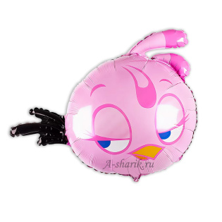 картинка Фольгированный шар Angry Birds “Розовая птичка Стелла” магазин Одежда+ являющийся официальным дистрибьютором в России 