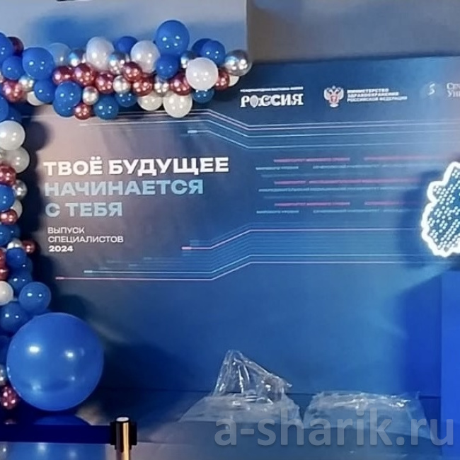 Воздушные шары "Разнокалиберная гирлянда из воздушных шаров для оформления баннера" - фото