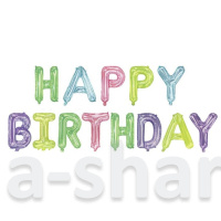 Шары-буквы в цветной палитреHappy Birthday