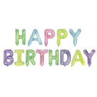 Шары-буквы в цветной палитреHappy Birthday