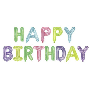 картинка Шары-буквы в цветной палитре"Happy Birthday" магазин Одежда+ являющийся официальным дистрибьютором в России 
