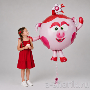 Шар в виде героя Нюша из мультфильма "Смешарики"