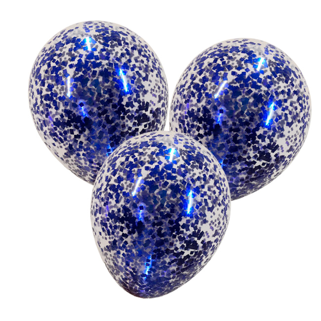 Воздушные шары "Шар латексный С синими конфетти" - фото