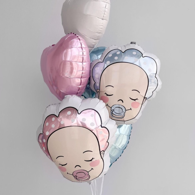 Воздушные шары "Фонтан из фольгированных шаров Малыш Baby" - фото